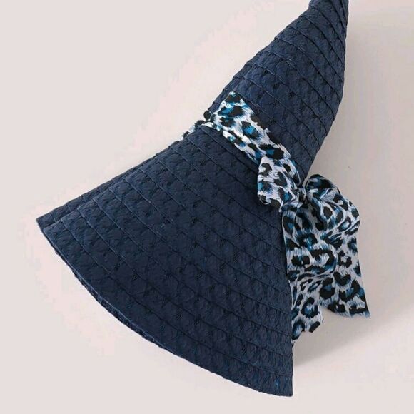 🌼Leopard Ribbon Decor Straw Hat - Picture 3 of 5